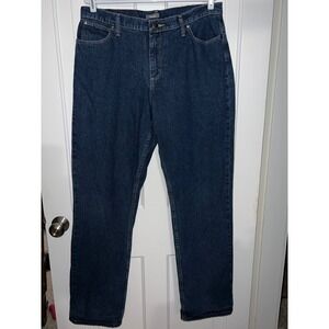 Cabelas Womens 14 Long Dark Wash Denim Jeans with Fleece Lining